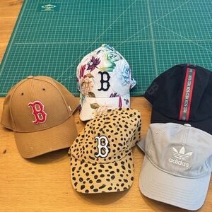 Assorted Boston Red Sox and adidas cap